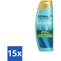 Head & shoulders 15 flacons de shampooing anti-pellicules DermaXPro, format 225 ml, pour apaiser le cuir chevelu. Offre spéciale : pack de 15