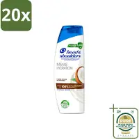 Head & shoulders 20 flacons de shampooing anti-pelliculaire Hydratation Intense à l'huile de coco, 285 ml - Pack économique - 20 pièces