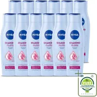 Nivea 12 flacons de shampooing Diamond Gloss - 250 ml - Lot de 12