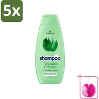 Schwarzkopf 5 flacons de shampooing 7 Kräuter, pour cheveux normaux à gras, 400 ml, lot économique, 5 pièces