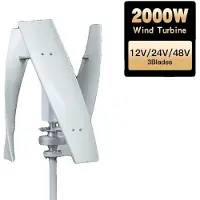 OEM Éolienne, axe vertical, fonctionnement silencieux, avec contrôleur, 2000 W, 24 V
