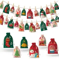 Dripio Calendrier de l'Avent à remplir, 24 pièces, kit de bricolage avec pinces en bois