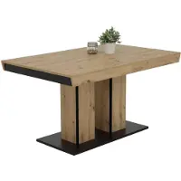 Dripio Table extensible en bois massif, essence chêne "Artisan", dimensions 76x90x140-220 cm