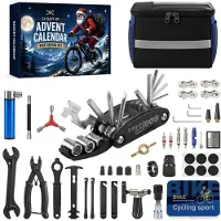 Dripio Calendrier de l'Avent vélo 2026 – Kit de réparation de 24 pièces pour hommes