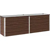Syfax Bordure de jardin surélevée, noire, 160 x 40 x 55 cm, en acier laminé à froid