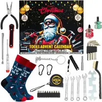 Dripio Calendrier de l'Avent 2025 – Coffret de 24 outils manuels pour hommes