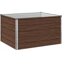 Syfax Bordure de jardin surélevée, noire, 100 x 80 x 55 cm, en acier laminé à froid