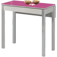 Dripio Table de cuisine extensible, en verre, de couleur fuchsia, dimensions 90x50 cm