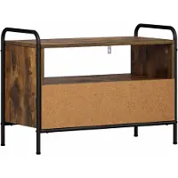 Syfax Meuble TV de 67,5 x 33 x 50 cm, en bois imitation chêne fumé