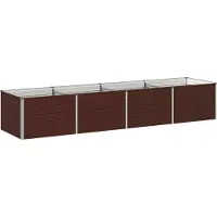 Syfax Bordure de jardin surélevée, couleur marron, dimensions 320 x 80 x 55 cm, en acier laminé à froid