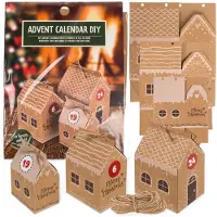 Dripio Calendrier de l'Avent avec 24 compartiments, 3 tailles différentes, avec chiffres et corde en jute