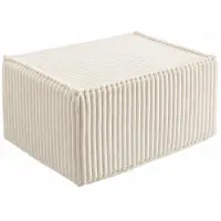 Bananair Module méridienne ou repose-pieds déhoussable pour canapé modulable velours côtelé 80x60 cm blanc cassé