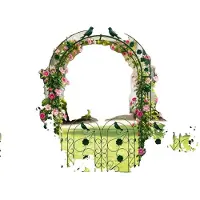 OEM Clôture de jardin, en acier robuste, ensemble de 5 pièces, couleur verte, motif de pose flexible, installation facile au sol