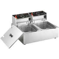OEM Friteuse électrique, capacité de 24 litres, design à double panier, couleur argent