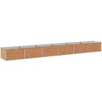 Syfax Bordure de jardin surélevée en bois, couleur marron, dimensions : 600 x 80 x 55 cm