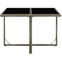 Merkloos Table de jardin en résine tressée, résistante aux intempéries