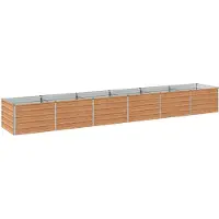 Syfax Bordure de jardin surélevée en bois, couleur marron, dimensions : 480 x 80 x 55 cm