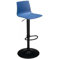 GRAND SOLEIL Tabouret de bar de cuisine design avec pied réglable noir mat Imola Matt - Bleu