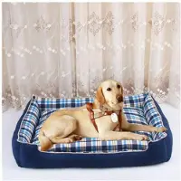 Sonstiges Lit pour chien avec coussin réversible, rectangulaire, bleu, taille S (50x41x13,5 cm)