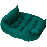 Sonstiges Lit pour chien, lit pour chat, forme donut, peluche, vert foncé, taille S, 30x25 cm