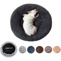 Sonstiges Lit orthopédique XXL pour chien, lavable, de forme ronde, couleur gris foncé