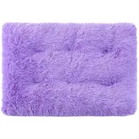 Sonstiges Lit pour chien, rectangulaire, en peluche, doux et chaud, pour animaux de compagnie, également adapté aux chats, couleur violet, taille M, 65x50 cm