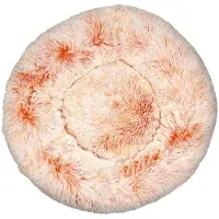 Sonstiges Lit pour chien, lit pour chat, forme de donut, rond, doux, en peluche, 100 cm, couleur orange