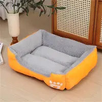 Sonstiges Lit pour chien, orthopédique, lavable, rembourrage doux, antidérapant, couleur orange, taille L