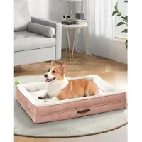 Sonstiges Lit orthopédique pour chien, grande taille, lavable, couleur rose, dimensions : 91 x 61 x 18 cm