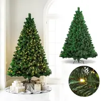 Eikuavons Arbre de Noël artificiel , 180 cm de haut, avec 250 LED blanc chaud, 860 décorations, en sapin artificiel, avec support en métal, idéal pour le salon