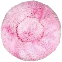 Sonstiges Lit pour chien, lit pour chat, doux, rond, 70 cm, rose, en peluche