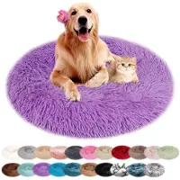 Sonstiges Lit pour chien, forme ronde, en peluche, lavable, couleur violet, 50 cm de diamètre