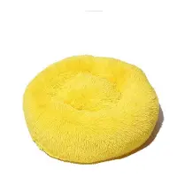 Sonstiges Lit pour chien, lit pour chat, forme ronde, en peluche, 100 cm, couleur jaune