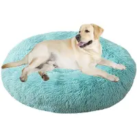 Sonstiges Lit pour chien, lit pour chat, forme donut, rond, lavable, diamètre 50 cm, vert émeraude