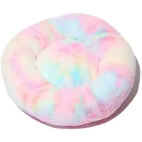 Sonstiges Lit pour chien, lit pour chat, peluche, forme ronde, 50 cm, couleur : bleu