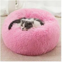Sonstiges Lit pour chien en forme de donut, adapté aux chats et aux chiens, lavable, antidérapant, 40 cm, rose