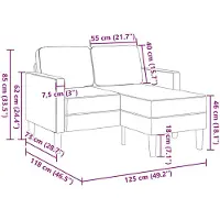 vidaXL Canapé 2 places avec chaise longue en L jaune clair 125 cm Lin