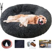 Sonstiges Lit pour chien, forme ronde, nid, lavable, taille M (60 cm), couleur gris foncé