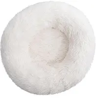 Sonstiges Lit pour chien, lavable, forme ronde, en peluche, type donut, couleur blanche, dimensions 110x110x20 cm