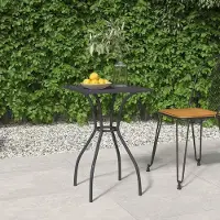 Merkloos Table de jardin anthracite en acier, dimensions : 50 x 50 x 72 cm