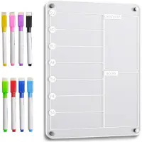 Merkloos Planificateur de repas en acrylique effaçable pour réfrigérateur