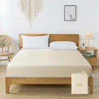 Merkloos Elzusha - Drap-housse 180x200 cm - 100% Viscose de bambou (à partir de pâte de bambou) - Beige - 400 fils/pouce