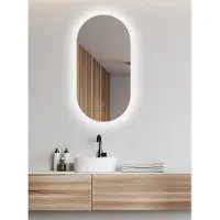 Wiesbaden Lumia miroir – ovale – 50 x 100 cm – LED indirecte tout autour – chauffage de miroir, à intensité variable 38.3713