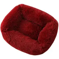 Sonstiges Couverture en peluche pour animaux de compagnie, forme carrée, lit pour chat, cabane pour chien, couleur rouge