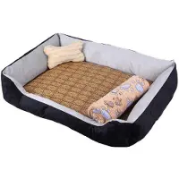 Sonstiges Panier pour chien avec bordure, lavable, antidérapant, taille XS, noir et gris