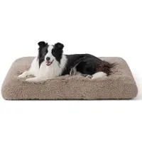 Bedsure Lit pour chien, lavable, moelleux, 89x58 cm, couleur camel