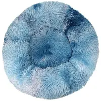 Sonstiges Lit pour chien, lit pour chat, peluche, forme ronde, 100 cm, couleur bleu "joaillerie"
