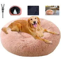 Sonstiges Lit pour animaux de compagnie, moelleux, lavable, rond, taille XS (40 cm), couleur rose