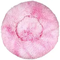 Sonstiges Lit pour chien, forme ronde, doux, confortable, 70 cm de diamètre, rose, lavable, antidérapant