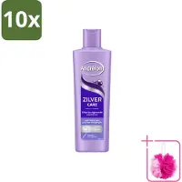 Unilever 10 flacons de shampooing Andrélon Zilver Care - 250 ml - Lot économique - 10 pièces